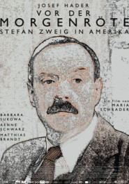 Filmplakat zu "Vor der Morgenröte". Ein gezeichnetes Porträt eines Mannes mit Schnauzbart, lichtem Haar und einem nachdenklichen Blick.